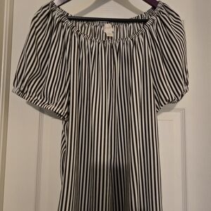 Chico's Brown and White Striped Blouse Size 3